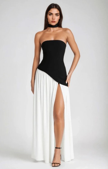 Annabel – Strapless Slit Maxi Dress