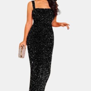 Wendy - Square Neck Sequin Cocktail Dress