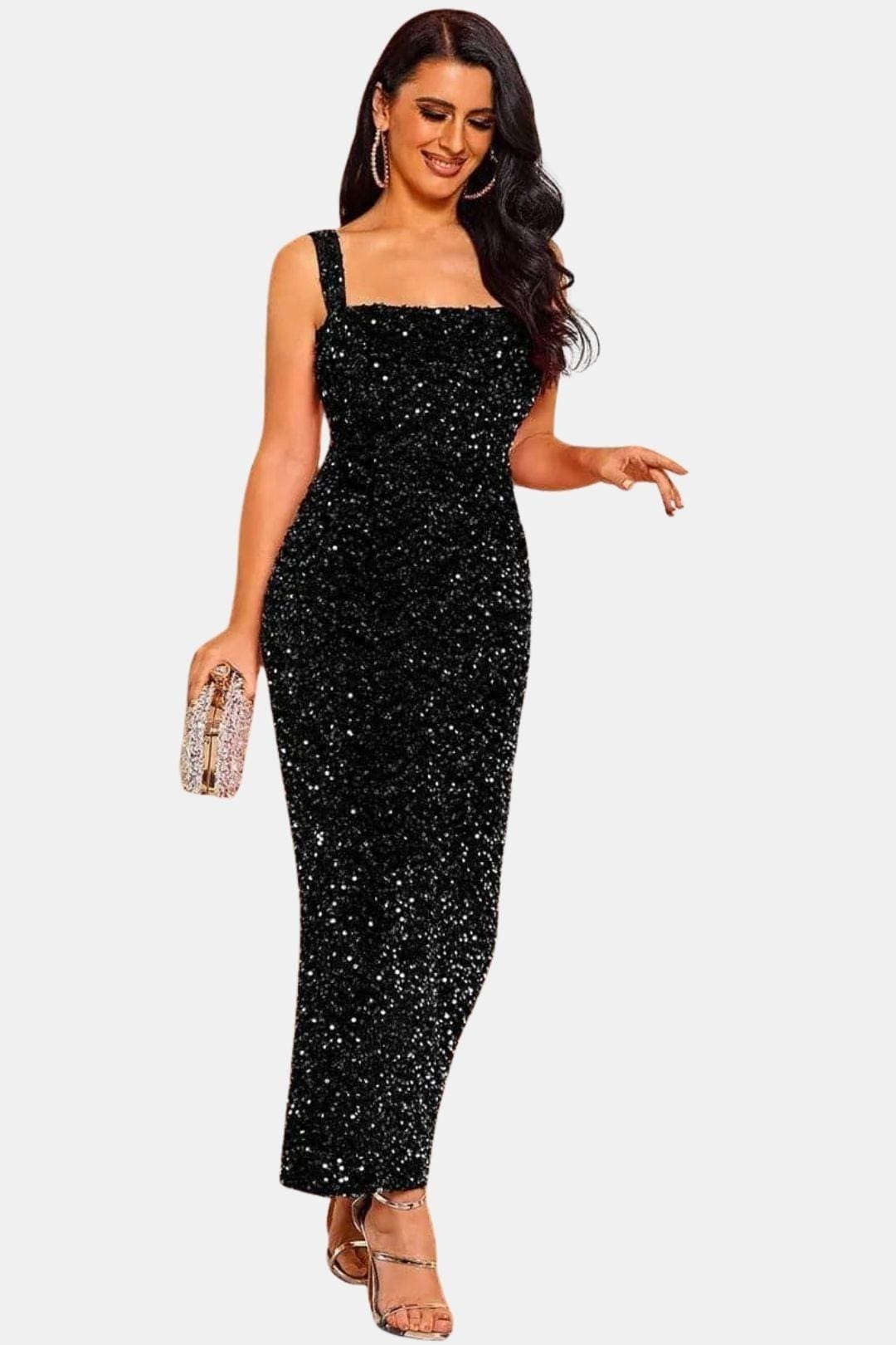 Wendy - Square Neck Sequin Cocktail Dress